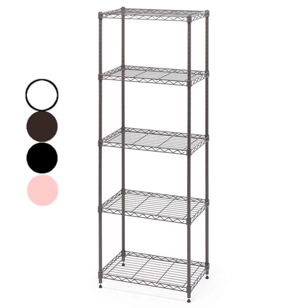 Iris Ohyama Color Metal Rack Body 55cm Width 5 Tiers Brown Brown Pole Diameter 19mm Load Capacity 100kg Width 55 x Depth 35 x Height 160cm CMM-55165// Shelf