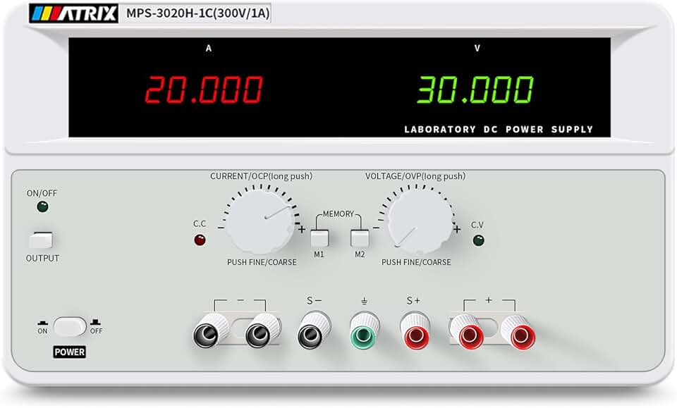 DC Power Supply Variable 30V 20A, Single Channel Linear Bench DC Power Supply High Precision with Voltage Compensation, Adjustable Power Supply with 3 Interface USB/RS232/RS485(MPS-3020H-1C)