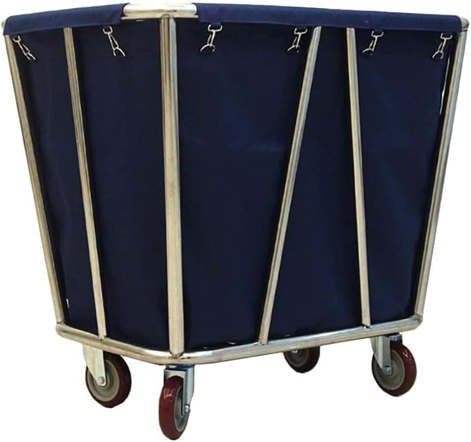 Large Movable Trolleys, Kitchen Storage Hand Trucks, Commercial Laundry Sorter Cart,Hotel Laundry Room Cleaning Organizer with Movable Bag