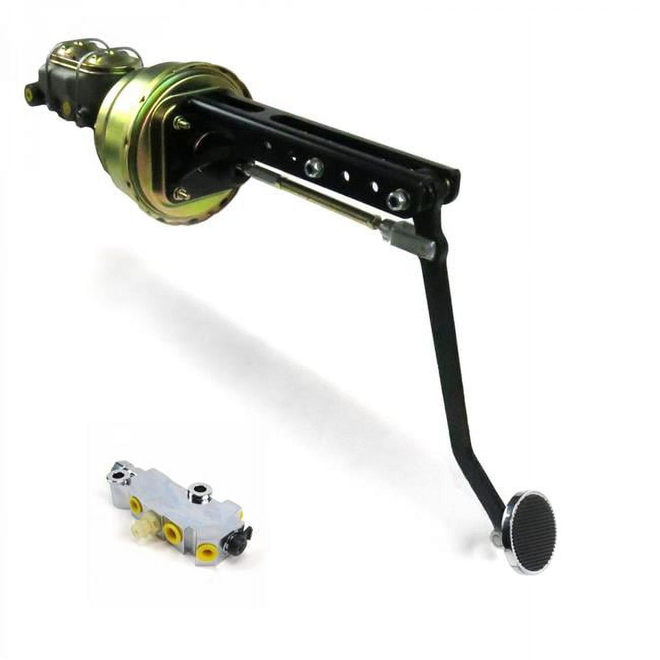 Helix Suspension Brakes & Steering  7 in. Dual Universal Adjustable Firewall Disc & Drum Brake Pedal Kit with 3 in. Chrome Pad