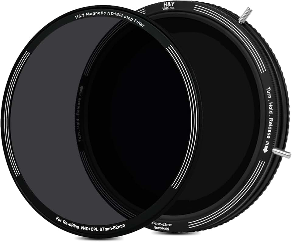 H&Y RevoRing 67 72 77 82mm Variable ND Filter ND3-ND1000 Polarizing Filter and ND16 Magnetic Filter 4 Stop Fixed ND Filter for Lanscape Photography Videography
