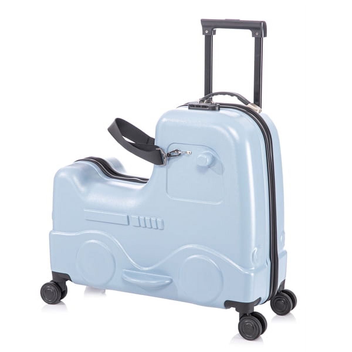 Immere 22 Inch Kid's Ride on Suitcase Children's Trolley Luggage with Spinner Wheels \Lock\Safty Belt\Telescoping Handle Blue