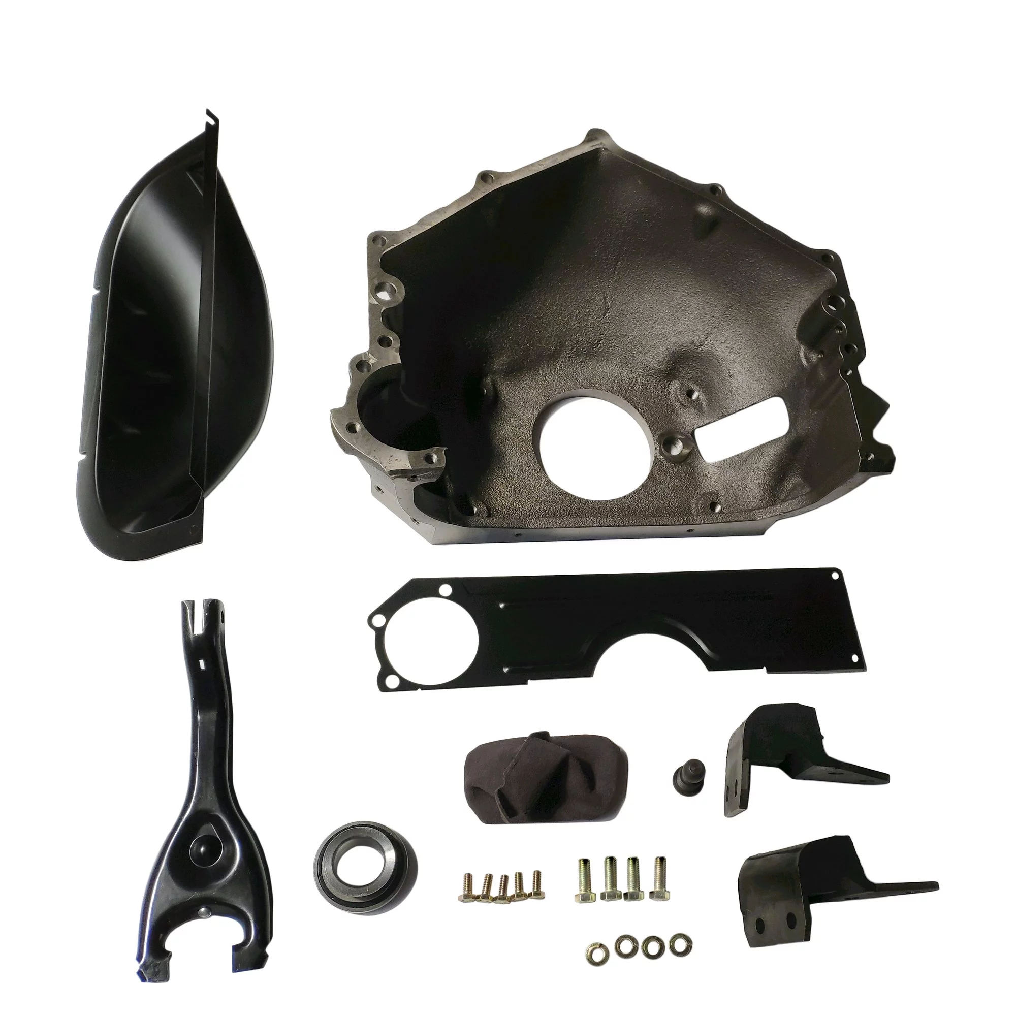 Bellhousing Kit w/ Clutch Fork Inspection Cover For 1955 1956 1957 Bel Air Del Ray Nomad Sedan Delivery 150 210 with V-8 Engines