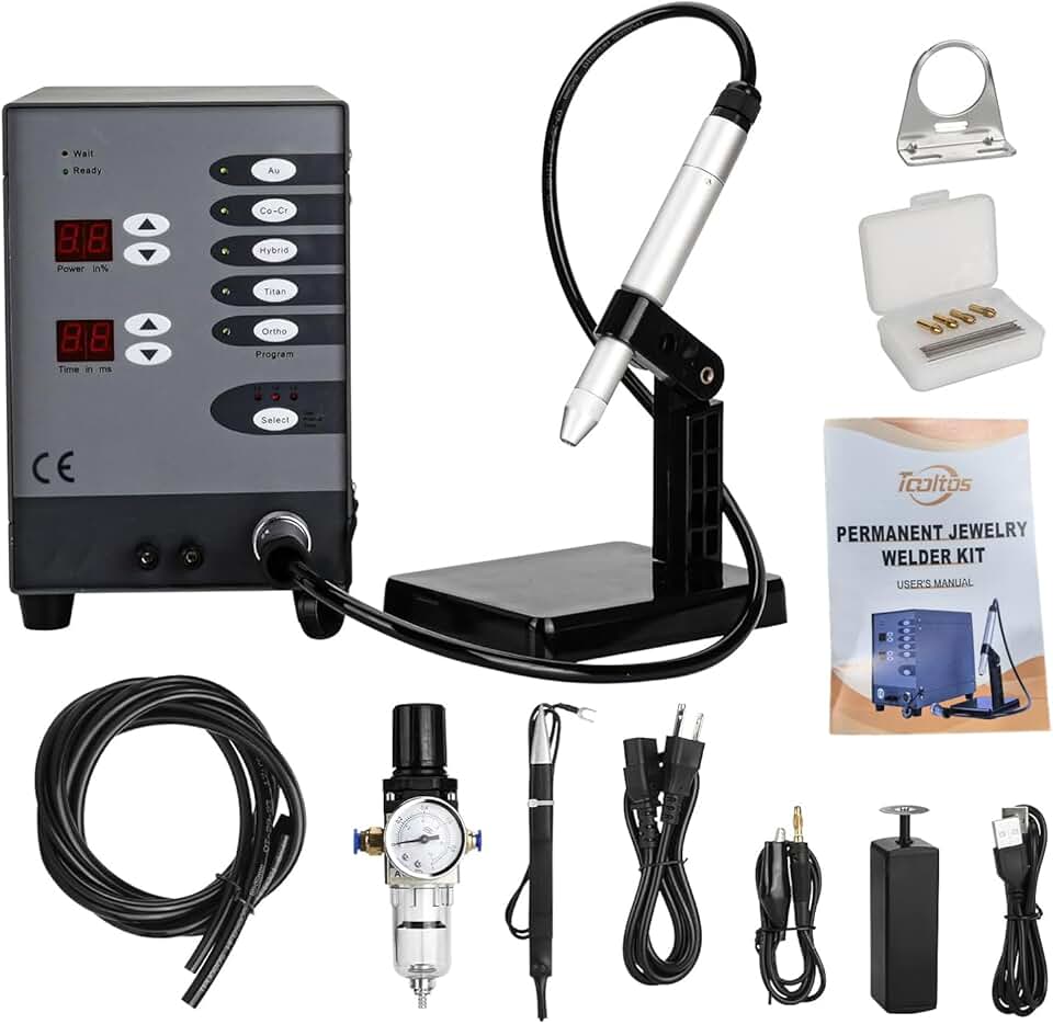 Permanent Jewelry Welder,110v Automatic Spot Welder Pulse Welding Machine for DIY Jewelry Repair Tools to Repair Gold and Hardware Workpiece Welding Jewelry Repair Tool 50-600A,100W