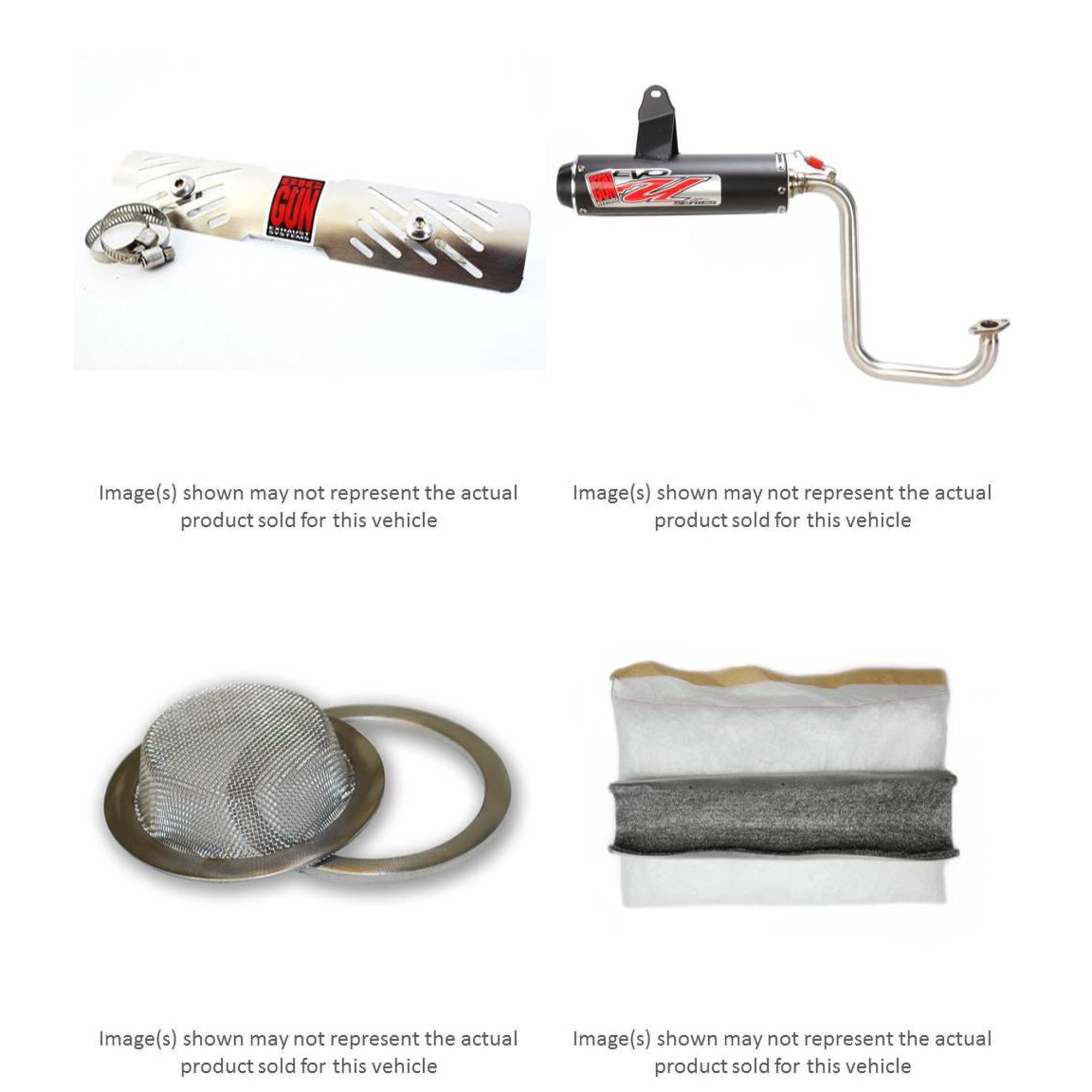 BIG GUN EVO Utility Series Full Exhaust Muffler System with Arrestor, Packing and Large Heat Shield Kit for POLARIS RZR 170 2009-2016