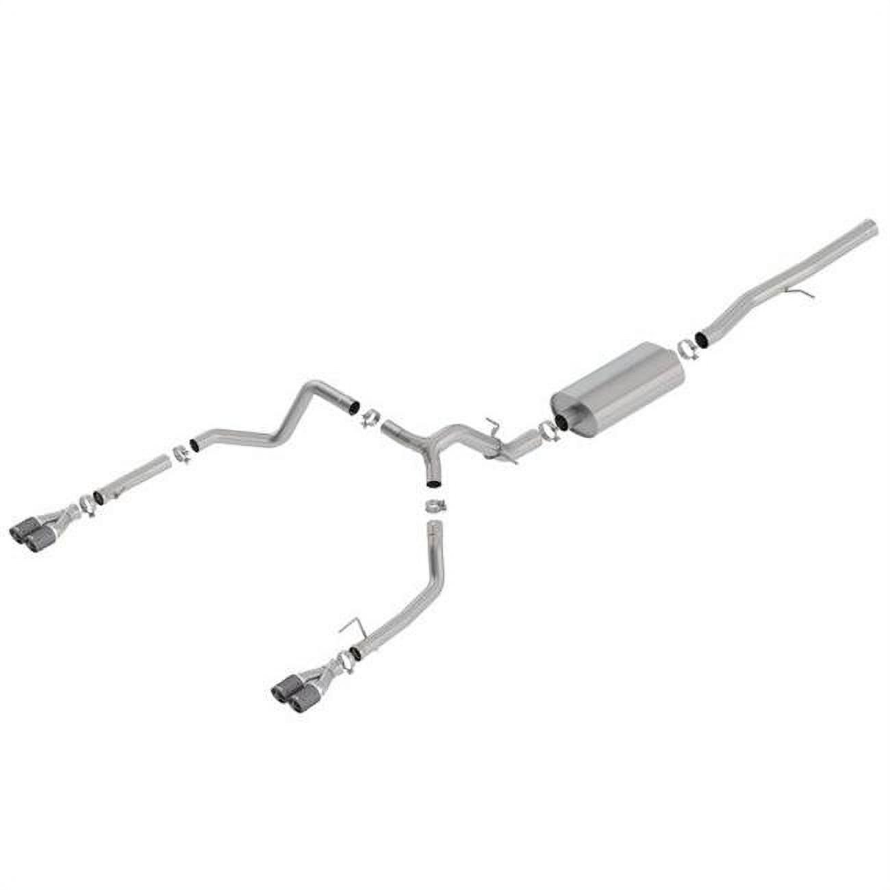 Borla 140772CF Stainless Steel Cat-Back Exhaust System with Quad Rear for 2019 Chevy Silverdo 1500