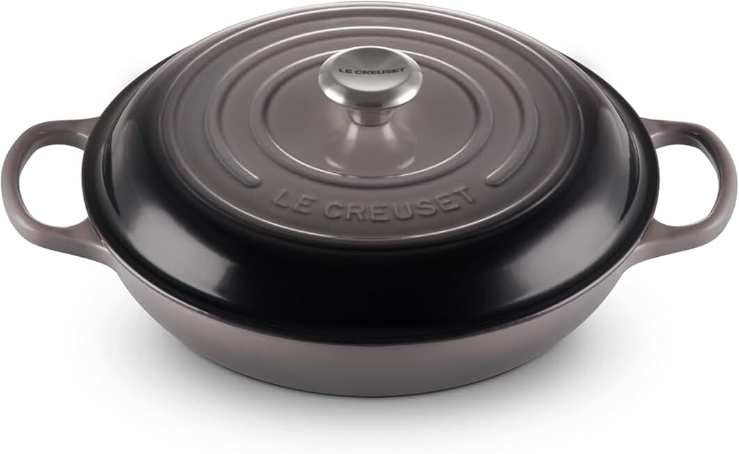 Le Creuset Enameled Cast Iron Signature Braiser, 3.5 qt., Oyster