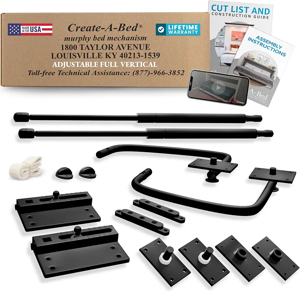 Create-A-Bed Adjustable Full Size Deluxe Murphy Bed Kit, Vertical