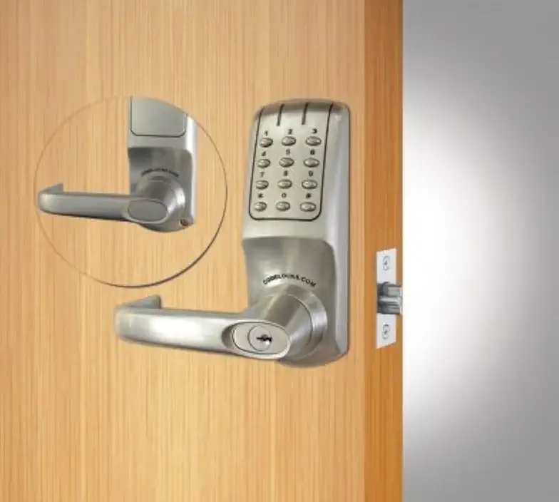 Codelocks CL5210 Heavy Duty Electronic Tubular Latchbolt Brushed Steel 2-3/4