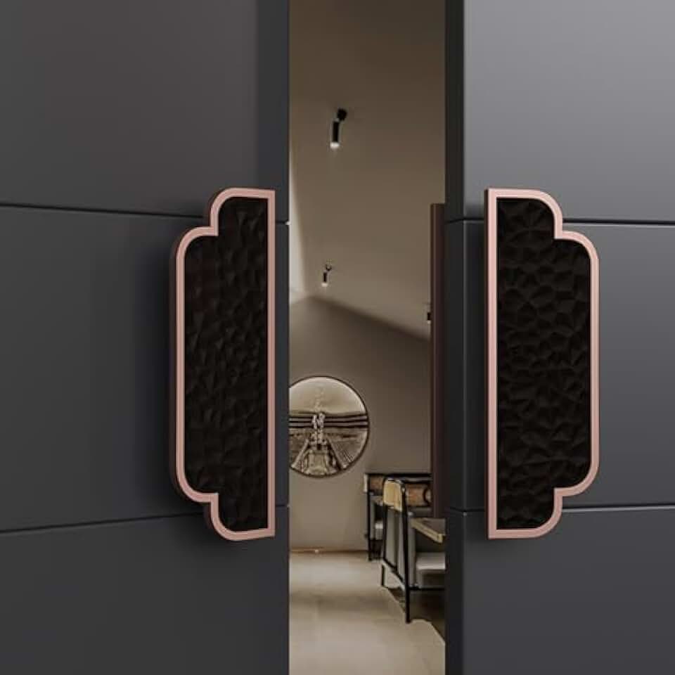 Chinese Style Aluminum Double Sided Entrance Door Handles for Wooden/Glass Gates, Commercial Push Pull Handle Hardware 40x30cm, Stylish and Durable