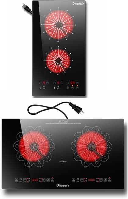 2 Burner Electric Cooktop 12 Inch and 2 Burner Electric Cooktop 24 Inch