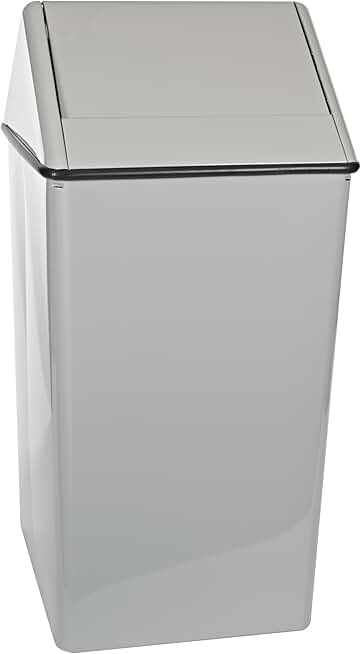 Witt Industries 1511HTSL Stainless Steel 36-Gallon Waste Watcher Hamper and Swing Top Receptacle, Square, 19