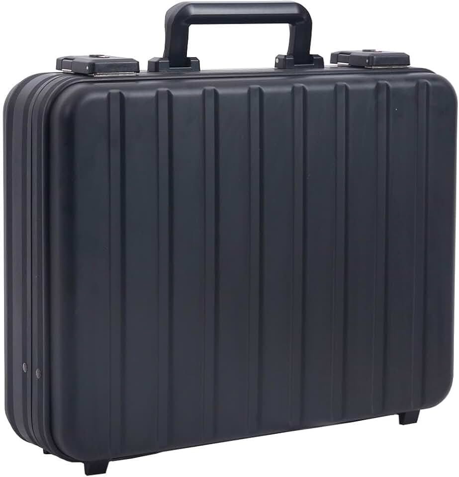 Aluminum Money Briefcase for Cash Metal Case for Men Business Attache Hardside Case Combination TSA Locks with Foam