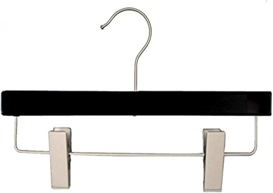 NAHANCO 21212RC Flat Skirt & Slack Hanger, Low Gloss Black, 12
