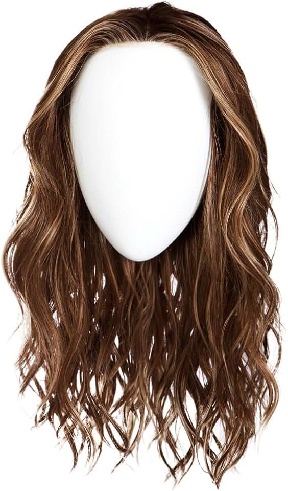 Raquel Welch Selfie Mode Wig with Long Wavy Layers, Memory Cap lll and Lace Front, Average Cap Size, RL6/8 Dark Chocolate