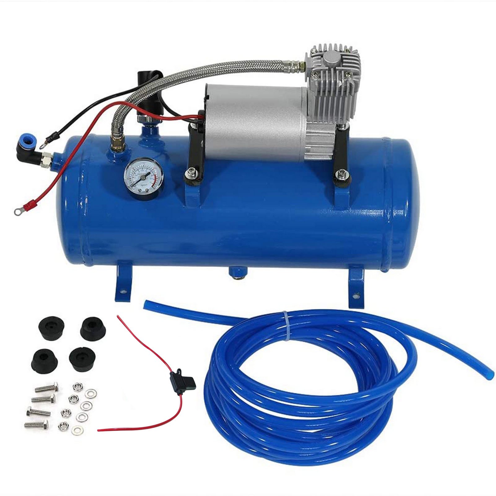150psi 12V Air Compressor with 6 Liter Tank Tyre Inflator Pump for Air Horn Train Truck RV Tire