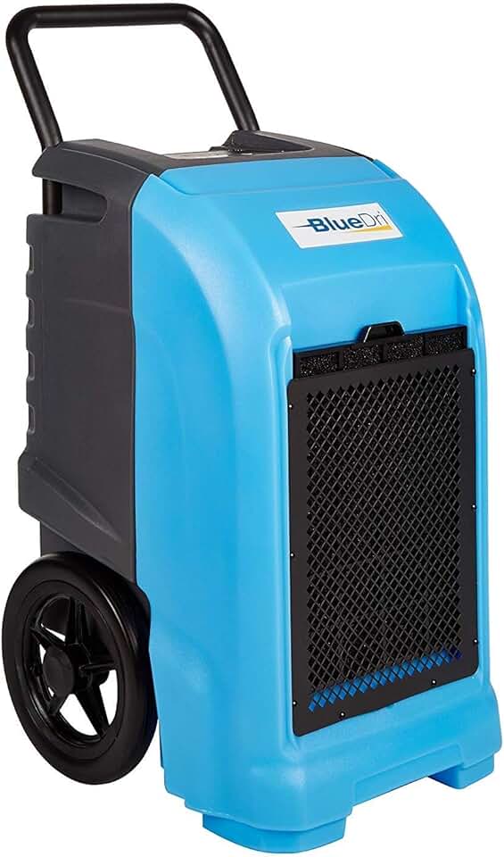 BlueDri BD-76 Commercial Dehumidifier for Home, Basements, Garages, and Job Sites. Industrial Water Damage Equipment - Pack of 1, Blue