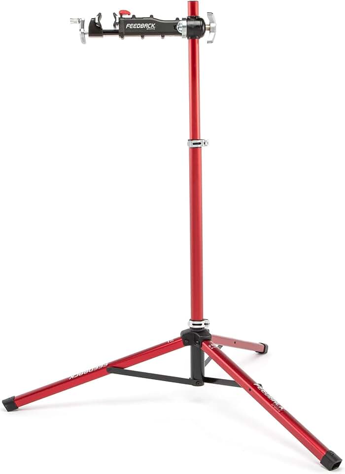 Feedback Sports Pro Mechanic Bike Repair Stand with Patented Quick-Action Clamp, Height Adjustable, Foldable and Portable Bike Stand