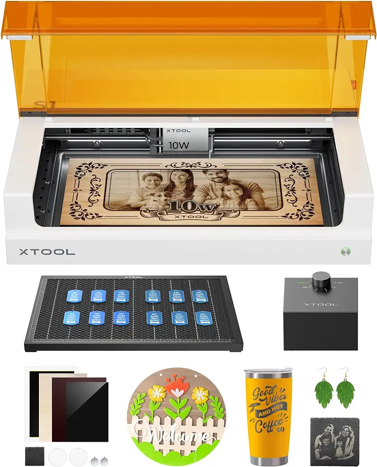 S1 Laser Engraver and Cutter Machine with Air Assist & Honeycomb, 23.93