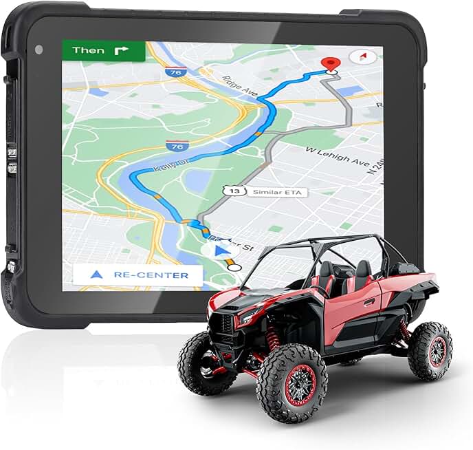 MUNBYN Rugged Android Tablet, Android 12 Rugged Tablet, 8GB+128GB Waterproof Android Tablet,8 inch Tablet, 700nits Outdoor Tablet, Drone Tablet, GPS Tablet for Offroad UTV Handheld Computer