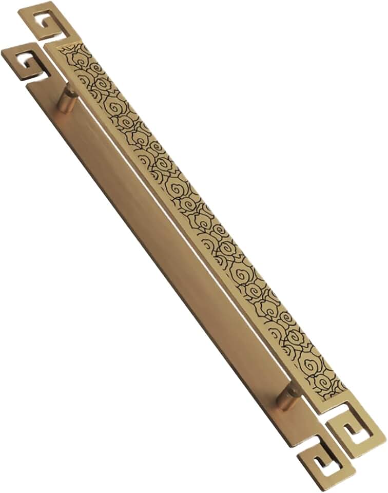 Modern Gold Sliding Door Handle for Aluminum Doors,Traditional Oriental Gate Handle for Barn,Retro Wooden Doors for Glass Public Doors (Size: 60cm/24inch)