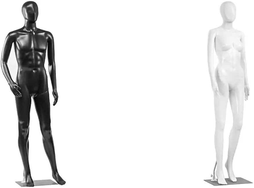SereneLife Adjustable Male and Female Mannequins Full Body Body-73 and Body-68.9 Detachable Man Dress Forms Whole Figure Poseable Life Size Dummies Torsos-for Retail Clothing Shops