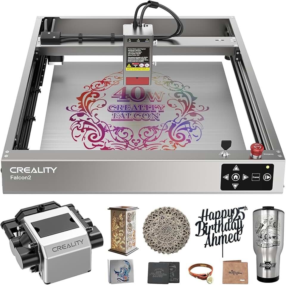 CREALITY FALCON 2 22-40W Adjustable Light Beam Laser Engraver with Air Assist, 240W Laser Engraver and Cutter Machine for Wood Metal Crafting Customized Gift and Batch Produce