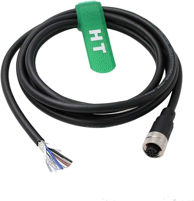 M12 A Coded 5 pin Female Electrical Power Data Cable to Open for Encoder Actuator Sensor Controller CAN Bus Industrial Control Automation Network CANopen IO Link Profibus 100m