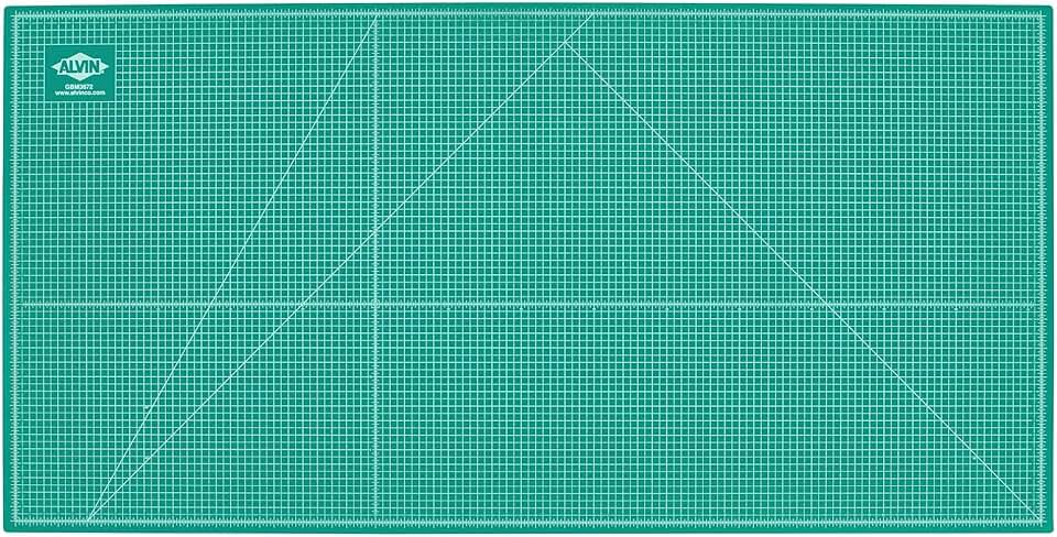ALVIN GBM Self-Healing Cutting Mat 36 x 72 inch | Double-Sided Green/Black | 5-Layer Gridded Surface for Arts, Crafts and Sewing (actual size 36.61 x 72.83 inches) - Model GBM3672