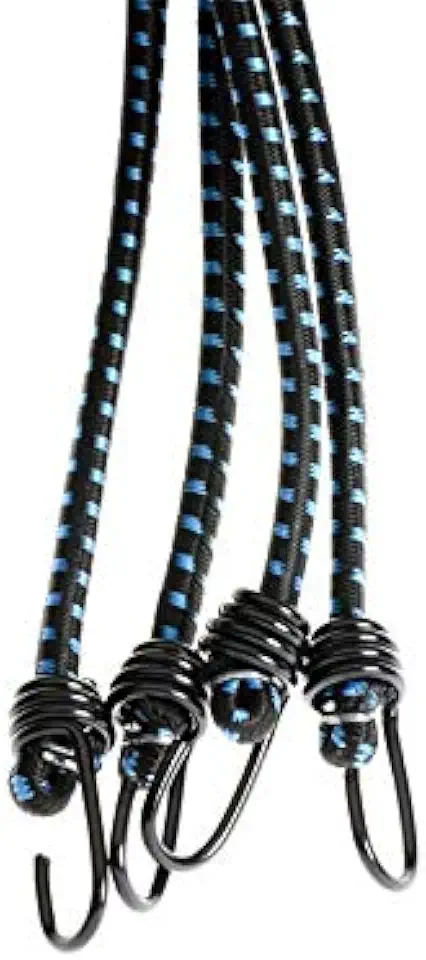 Simson Bicycle Accessories Lashing Strap Black & Blue Luggage Fastening Easy Installation Adjustable with Safety Clip Isolated Usable Length 60 cm, Clear