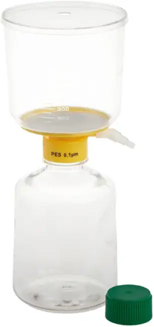 CELLTREAT 229724 1000 mL Filter System, PES Filter Material, 0.10 μm, 90 mm, Sterile, 13 cm L, 31 cm H, 13 cm W, Polystyrene (Pack of 12)