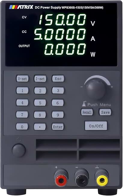MATRIX Wide Range Programmable DC Power Supply WPS300S-150-5, 150V 5A 300W Adjustable Power Supply with 1mV/0.1mA Resolution and USB, Bench Power Supply Variable with List Output and 9 Groups Storage