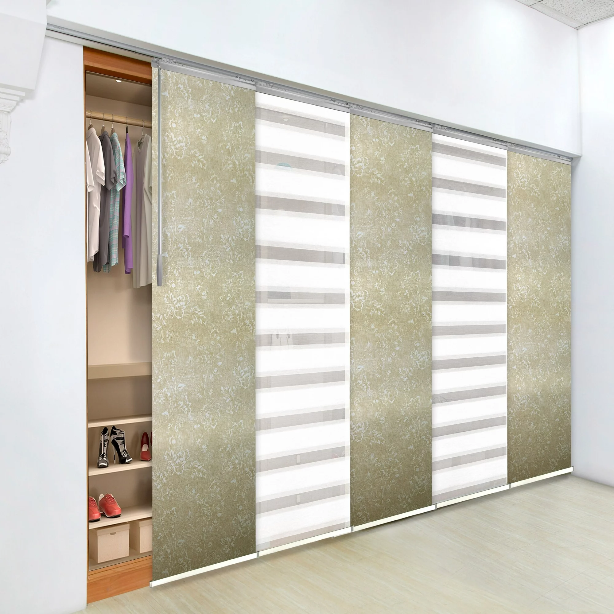 InStyleDesign  5-Panel Single Rail Panel Track Extendable 58