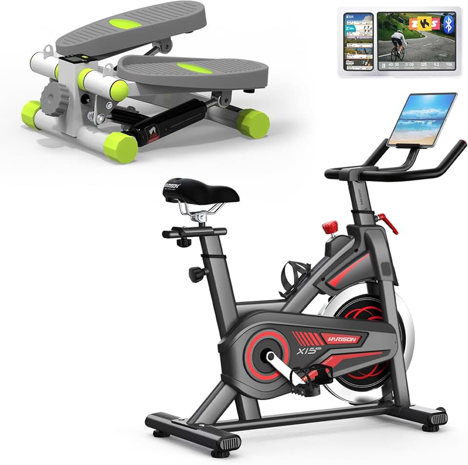 HARISON Magnetic Exercise Bike with Mini Stepper