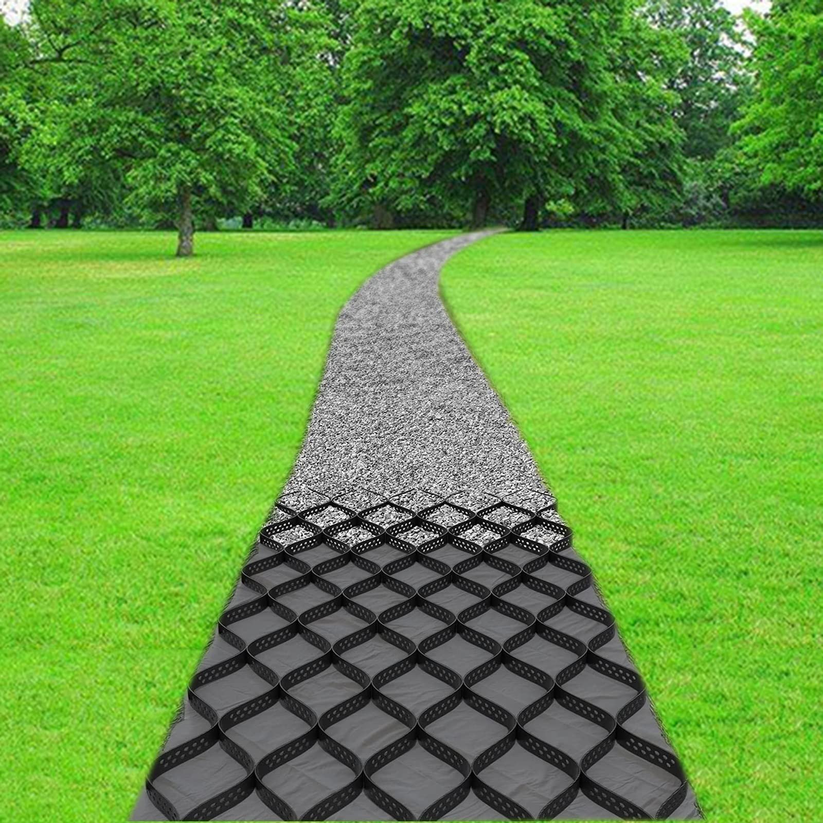 Patio Pavers Outdoor - Gravel Grids Geo Grid, Foldable & Scalable Ground Grid Stabilizer, for Landscaping Driveway (Size : 1x5m/3.3x16.6ft)
