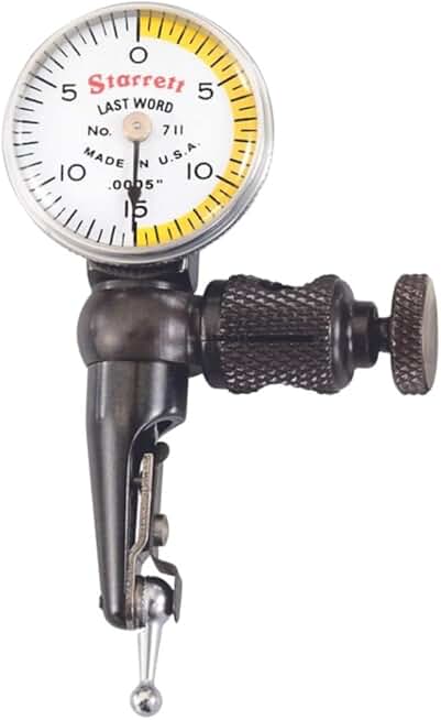 Starrett 711 Last Word Dial Test Indicator with Body Clamp Only - White Half Shaded, .030