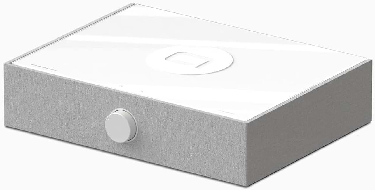 Andover SpinBase MAX Premium Speaker System Designed for Turntable use Featuring Bluetooth Streaming, Built-in Phono Pre-Amp, Capacitive Controls and IsoGroove Noise-Free Playback Technology (White)