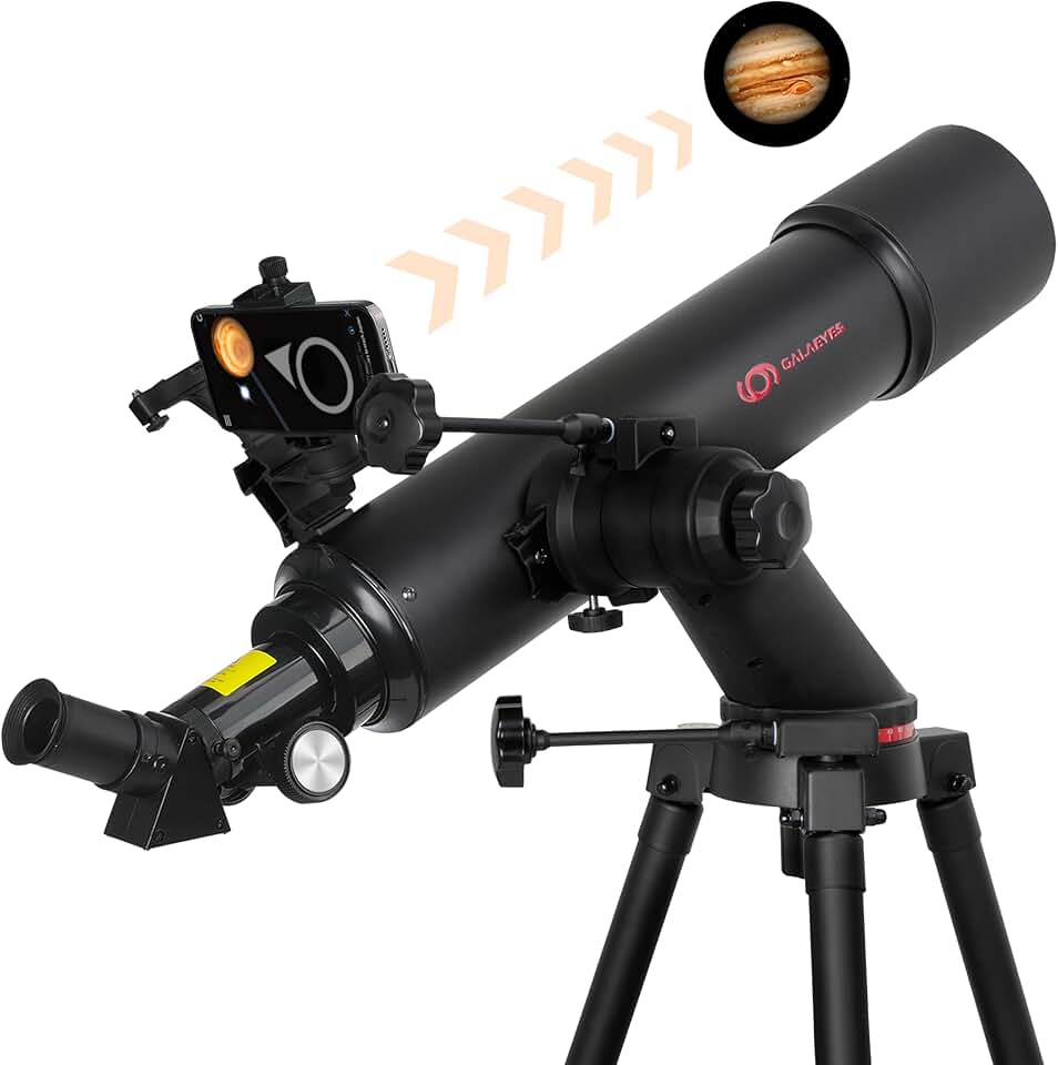 Telescope,GALAEYES 100mm Aperture 600mm FL w/Star-Finding System for iOS/Android, Telescope for adults high powered, Refractor Telescopes for Kids & Beginners,w/High-Precision Adjustment,Black