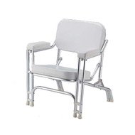 Padded Deck Chair Stainless Frame White