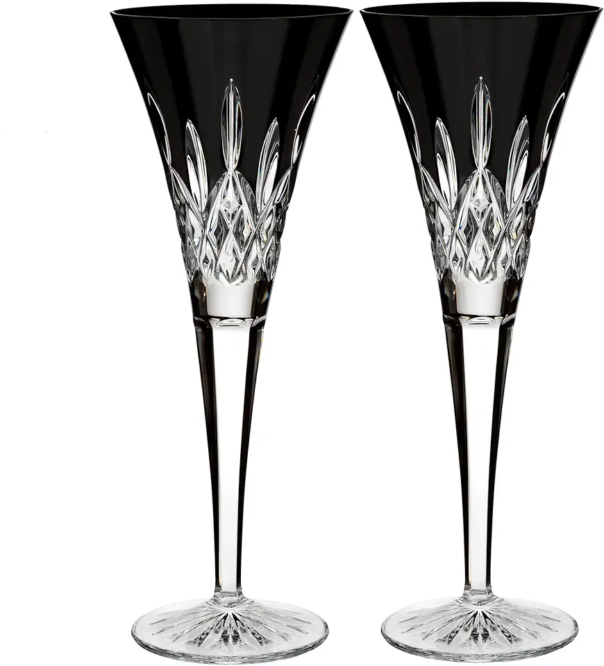 Waterford Lismore Black Toasting Flute, Set of 2