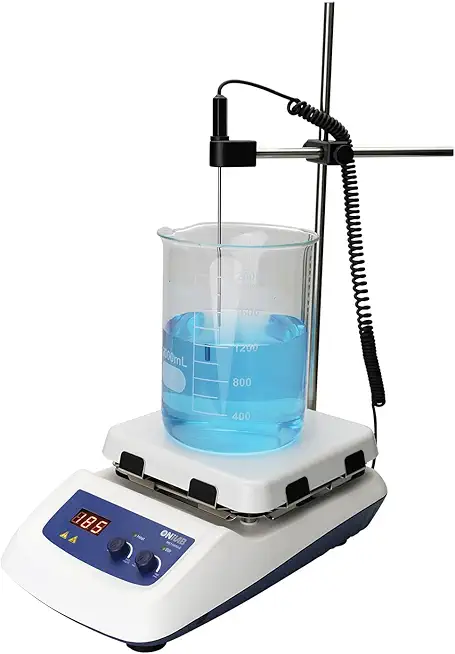 ONiLAB 8050122211 550C Magnetic Hotplate Stirrer Max Heating Temperature to 550℃ Speed 1500rpm, White, Glass Ceramic