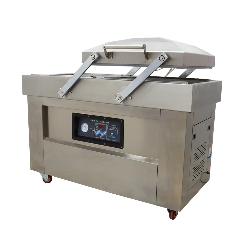 INTSUPERMAI Commercial Vacuum Packaging Machine Sealer for Meat Aquatic Products Vegetables Grains Tea Two Chambers Stainless Steel 20