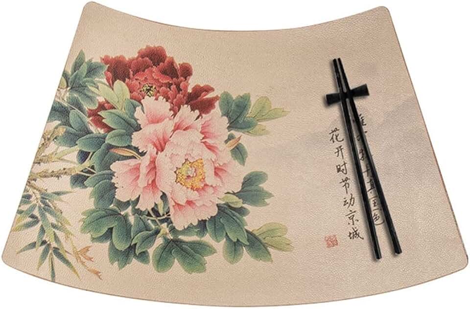 10 Pcs Placemat Restaurant Table Mat Chinese-Style Tableware Pad Heat Insulation Soft Resistant Scalloped Washable(D)