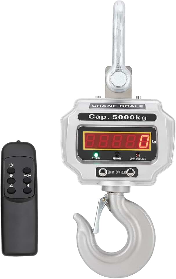 Industrial Heavy Duty Crane Scale,Hanging Scale 11000 lbs/5T with LED Screen&Remote Control,High Precision for Construction, Factory, Farms,Cast Aluminum Case