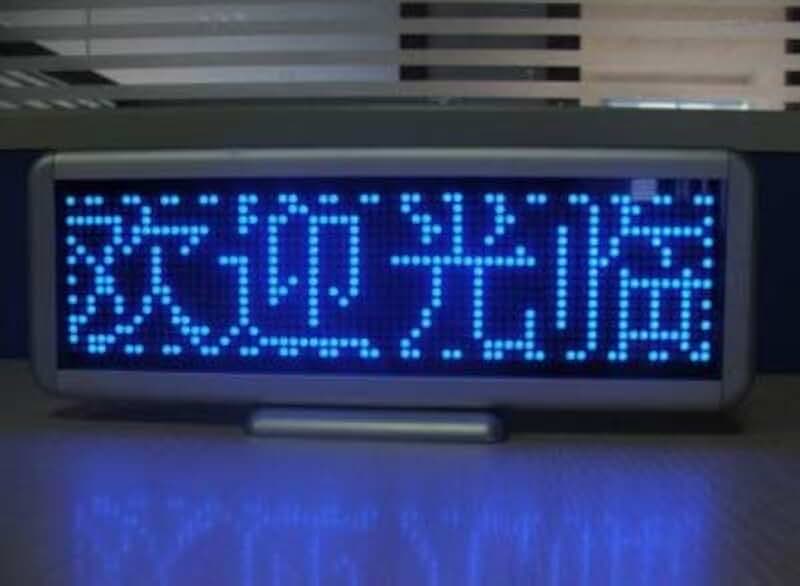 GOWE 1pcs sell,16 * 64dots,Pitch 4mm,led desktop board,retail accept,blue led,highbrightness led message board