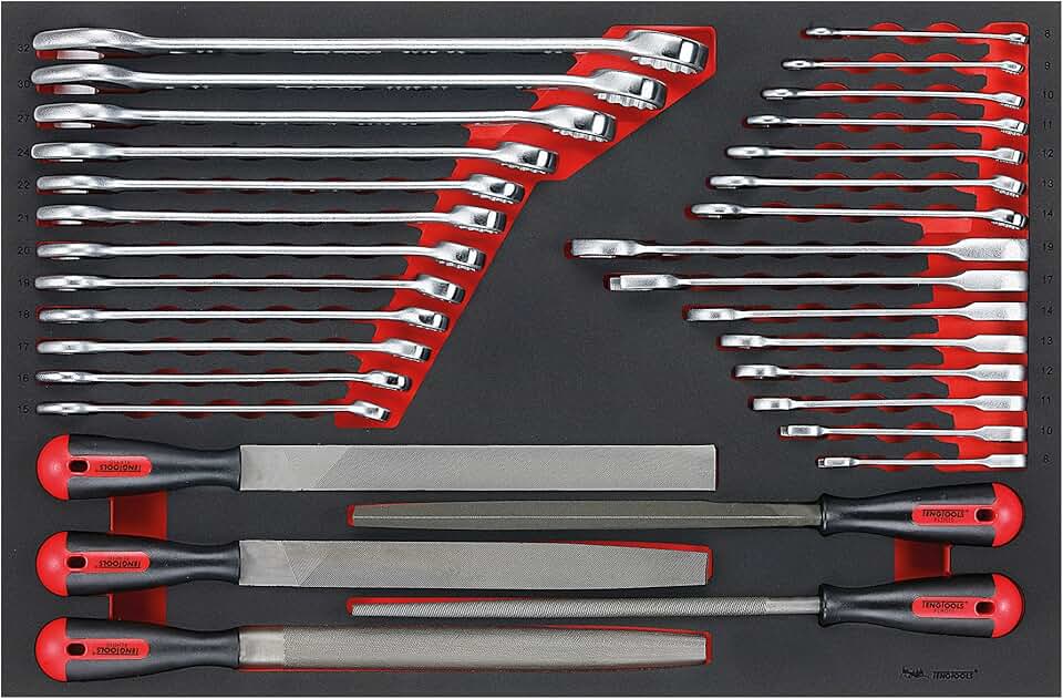 Teng Tools 32 Piece EVA Wrench And File Set - TTEX32,Silver
