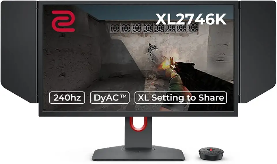 BenQ ZOWIE XL2746K 27-inch 240hz Gaming Monitor | 1080P 1ms | DyAc+ | Color Vibrance | Black eQualizer | Enhanced Height, Tilt and Base Adjustment | XL Setting to Share | S-Switch | Shield
