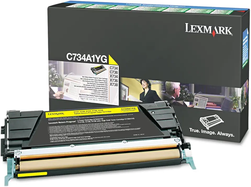 Lexmark C734A1YG Return Program Toner Cartridge, Yellow-in Retail Packaging