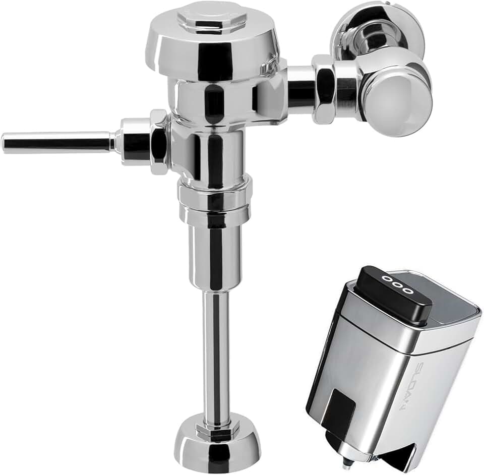 Sloan Royal 186 Urinal Flushometer, 3012636 & Sloan EBV-500-A Retrofit, 3325500 Bundle - Fixture Connection Top Spud, 1.0 GPF Manual Flush Valve, Exposed Side Mount Sensor, 72 Hour Sentinel Flush