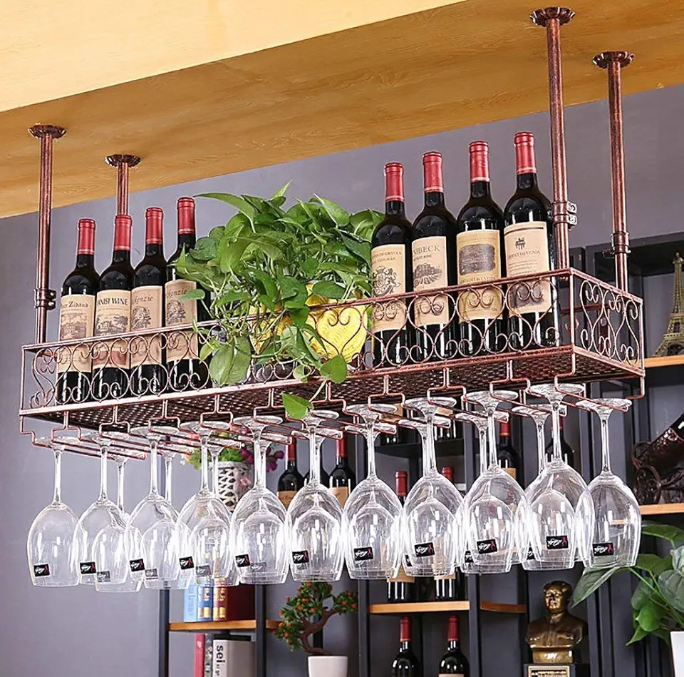 Wine Display Rack,Hanging Creative Wine Display Rack,Glassware Holder Wine Glass Rack,s,50 * 25Cm